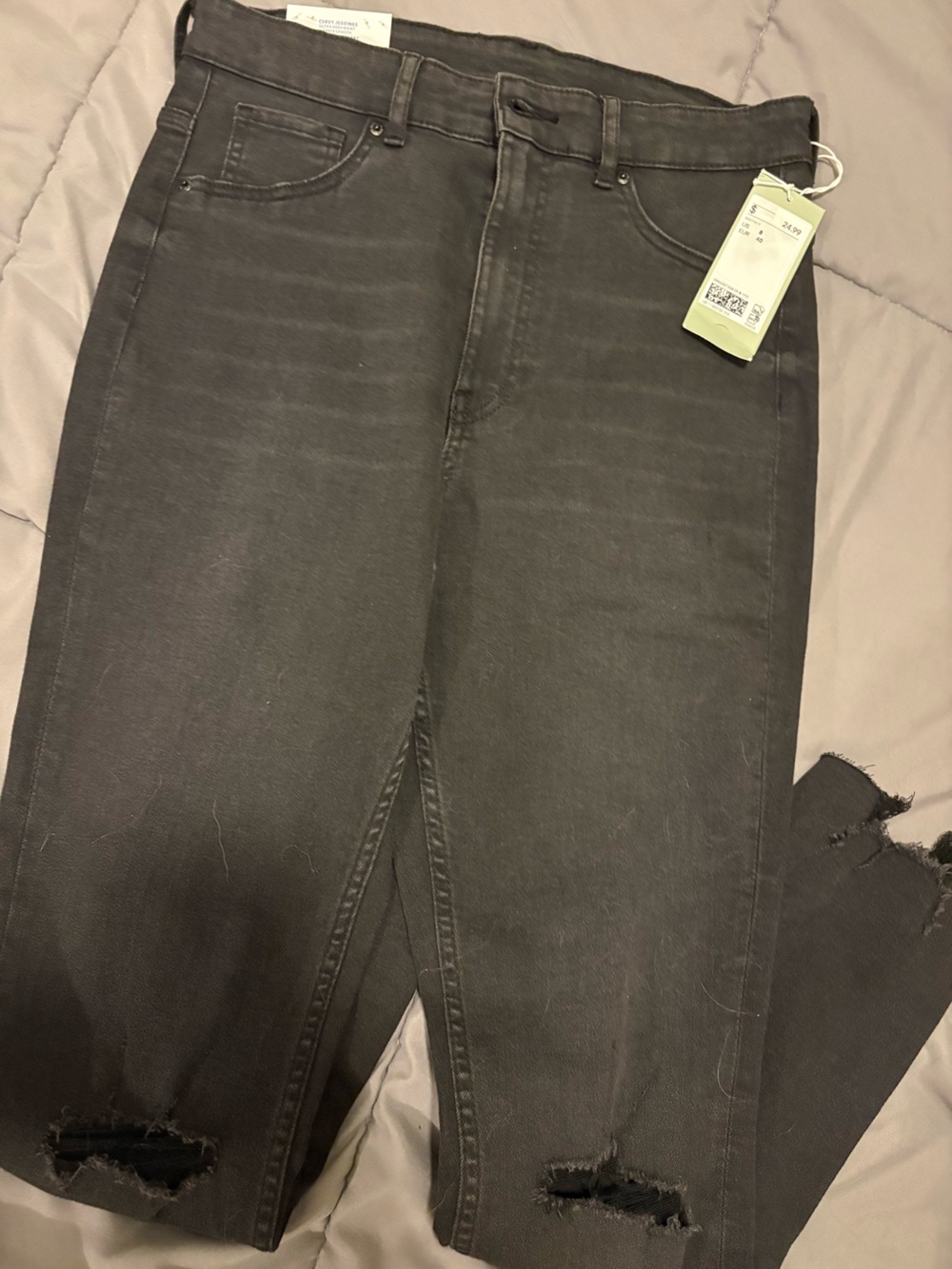 h&m black curvy jeggings